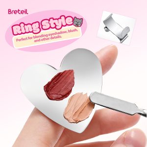 Breteil New Wholesale Eyeshadow Foundation Liquid Stainless Steel Palette Foundation Spatula Professional Makeup Palette Tool - 图片 4