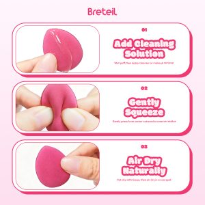 Breteil Wholesale  7PCS Thumb Puff Powder Puff Loose Sponge Washable  Soft Cotton Puff Teardrop-shaped 7PCS Thumb Puff - 图片 6