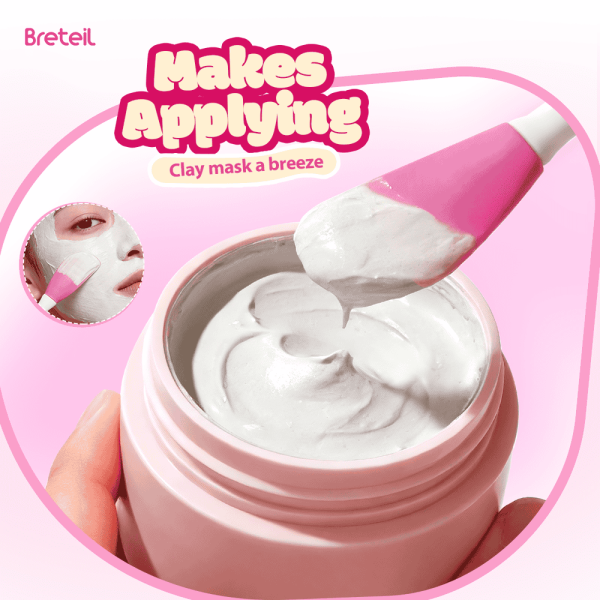 MAANGE Double Side Cute Bear Silicone Lip Brush Exfoliating Nose Clean Blackhead Removal Brushes Cream Spatula Silicone Rod