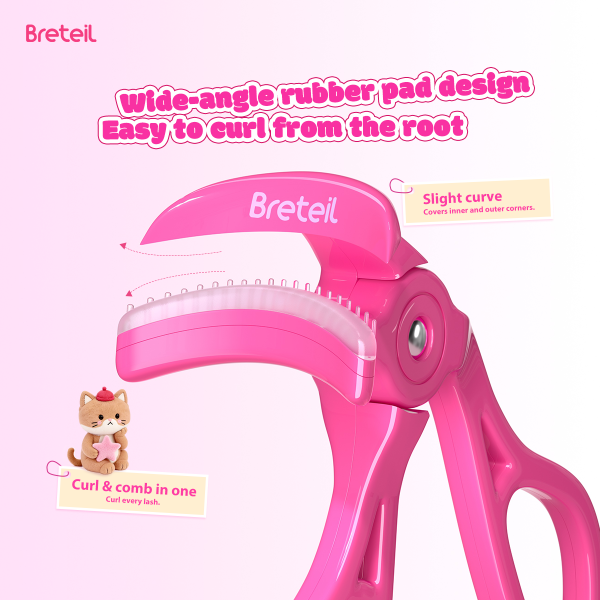 Breteil Professional Eyelash Curler Makeup Eyelash Curler Lady Women Nature Eyelash Handle Curl Long-lasting Eyelash Curler