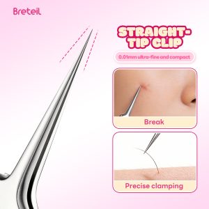 Breteil 3-Piece Ultra-fine Cell Pimples Blackhead Clip Tweezers Beauty Salon Special Scraping Artifact Acne Needle Tool - 图片 6