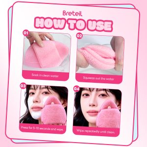 Breteil Wholesale Facial Sponge Cleansing Puff Super Large Water Drop Glove Face Wash Reusable  Facial  Daily Cleansing Puff - 图片 5