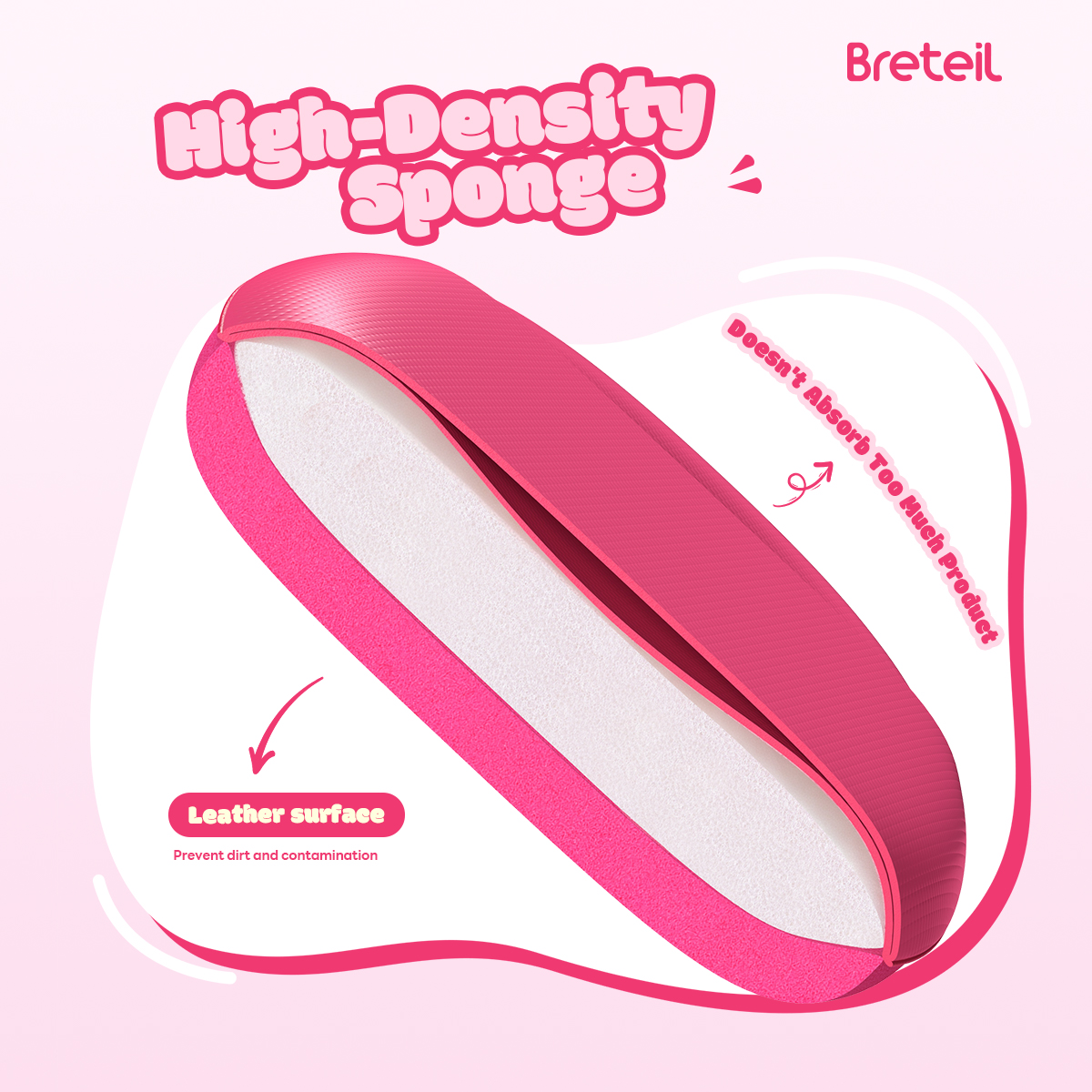Breteil Wholesale  7PCS Thumb Puff Powder Puff Loose Sponge Washable  Soft Cotton Puff Teardrop-shaped 7PCS Thumb Puff - 图片 7