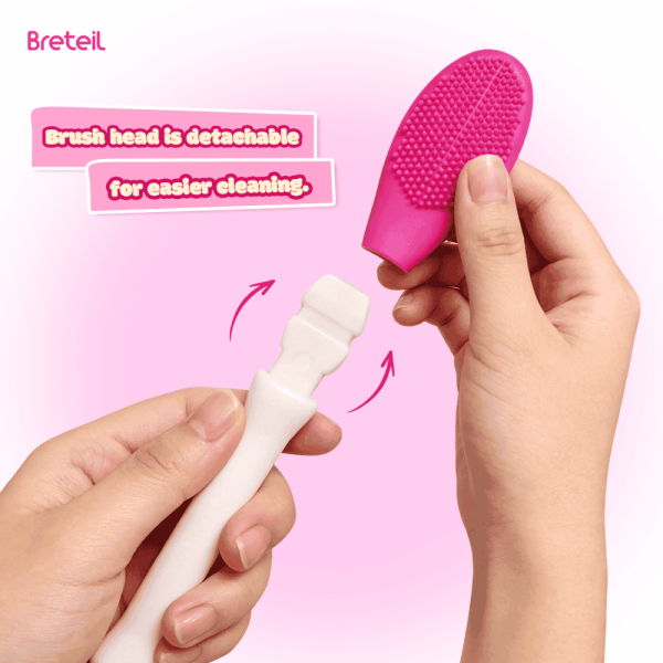MAANGE Double Side Cute Bear Silicone Lip Brush Exfoliating Nose Clean Blackhead Removal Brushes Cream Spatula Silicone Rod