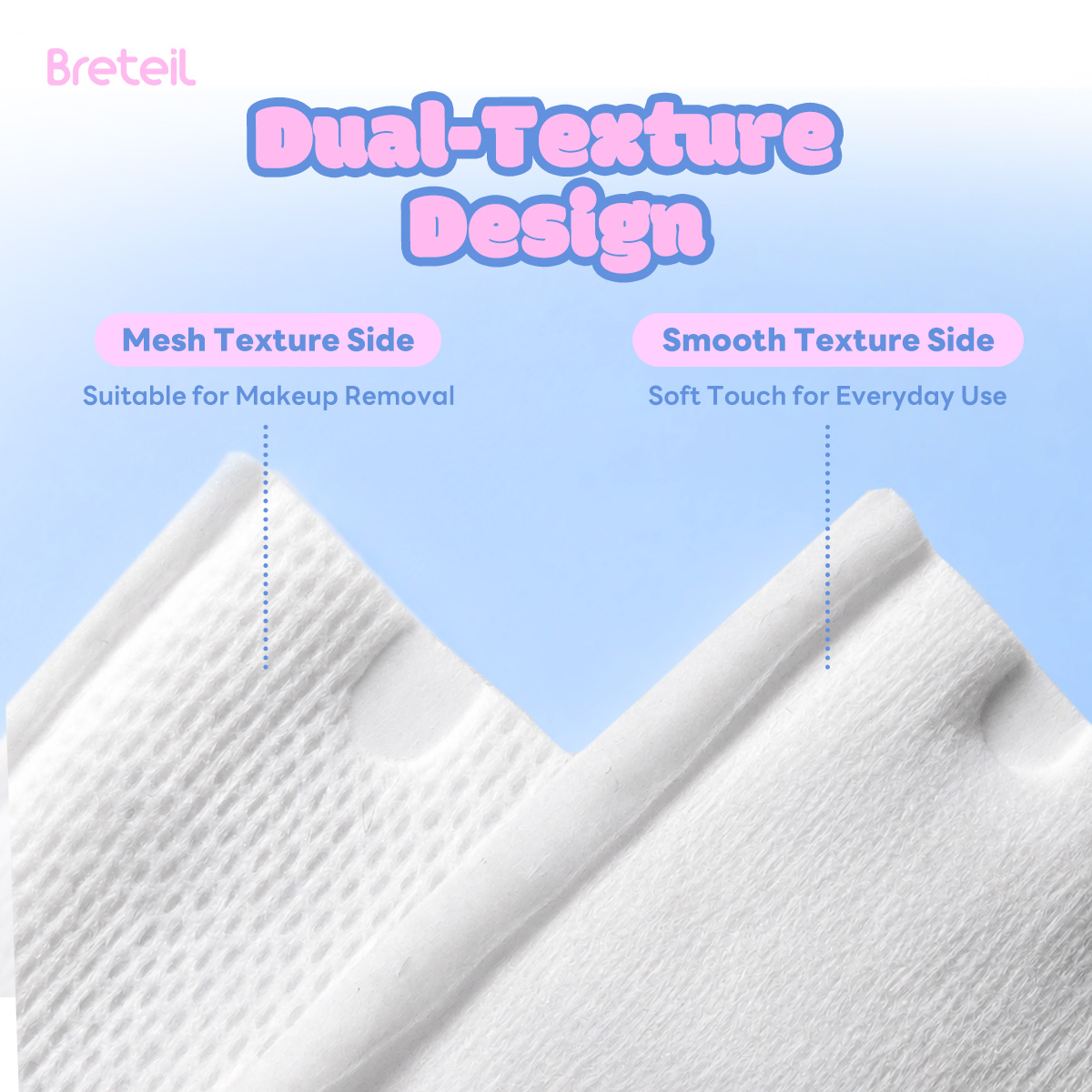 Breteil Wholesale Beauty Makeup Remover Pads Suitable  Dry and Wet Use Beauty Salons Facial Makeup Remover Pads - 图片 5
