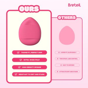 Breteil Wholesale  7PCS Thumb Puff Powder Puff Loose Sponge Washable  Soft Cotton Puff Teardrop-shaped 7PCS Thumb Puff - 图片 8