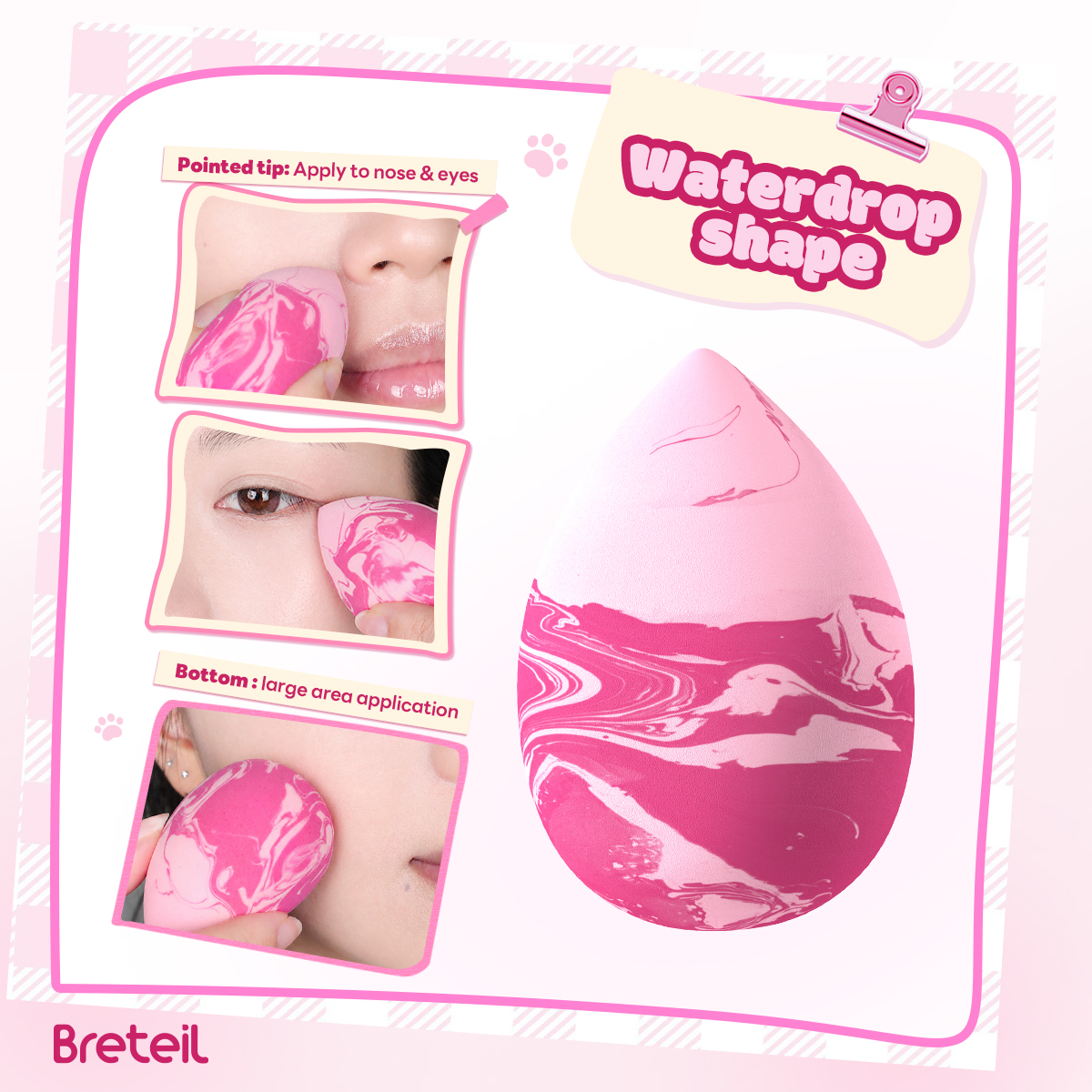 MAANGE New Arrival Makeup Sponge Foundation Concealer Primer Highlighter Liquid/Cream Blush  Facial Makeup Sponge Set - 图片 8