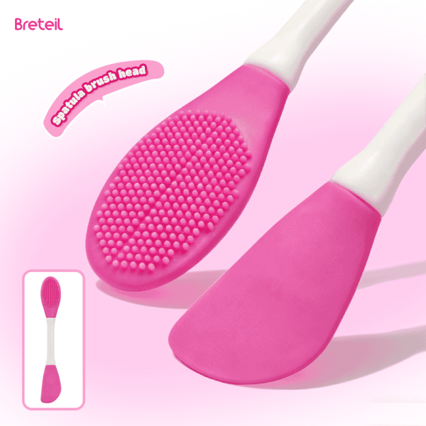 MAANGE Double Side Cute Bear Silicone Lip Brush Exfoliating Nose Clean Blackhead Removal Brushes Cream Spatula Silicone Rod