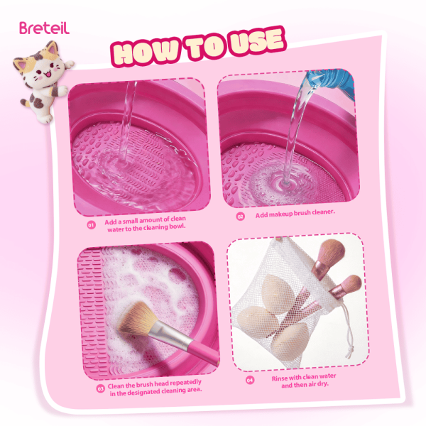 Breteil Wholesale Cosmetic Brush Cleaners Silicone Cleaners Cosmetic Cleaners Makeup Sponge Cleaner Makeup Brush Cleaner