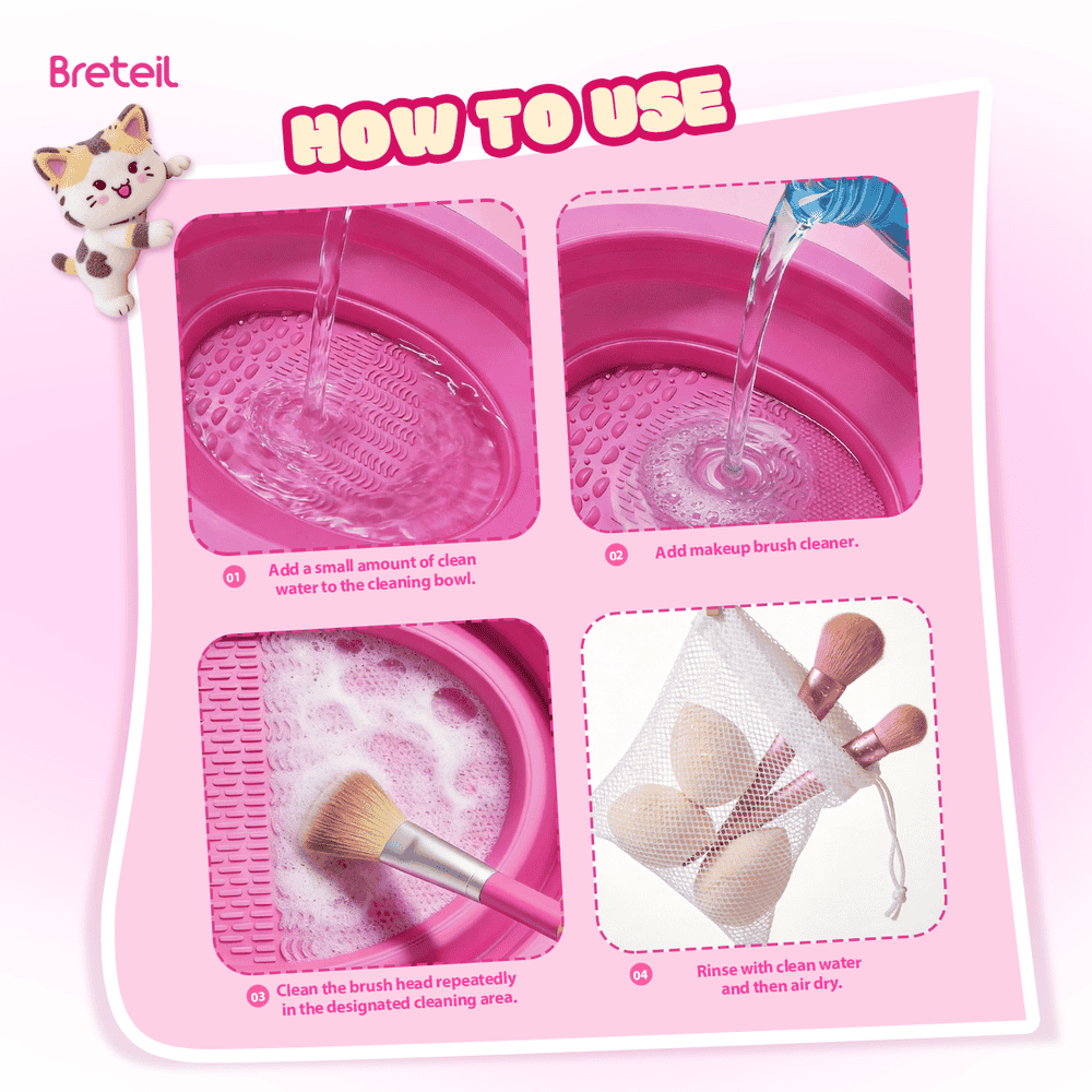Breteil Wholesale Cosmetic Brush Cleaners Silicone Cleaners Cosmetic Cleaners Makeup Sponge Cleaner Makeup Brush Cleaner - 图片 8
