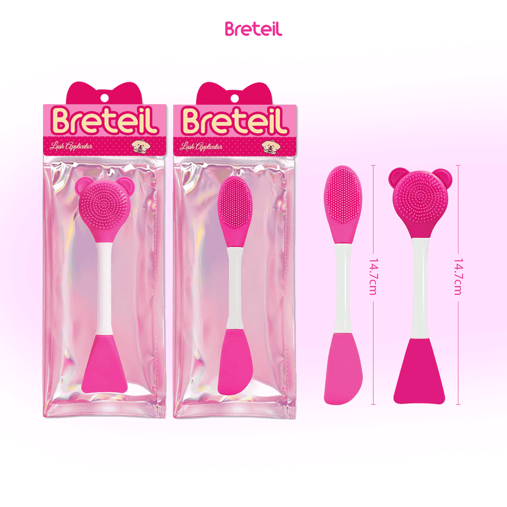 MAANGE Double Side Cute Bear Silicone Lip Brush Exfoliating Nose Clean Blackhead Removal Brushes Cream Spatula Silicone Rod - 图片 11