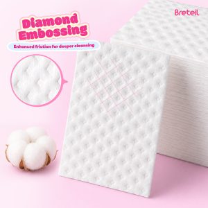 Breteil Wholesale Double-Sided Diamond-Shaped Cotton Pads Extra Large Thick Soft Skin-Friendly Suitable for Wet Compresses - 图片 2