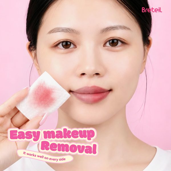 Breteil Pearl Pattern Cotton Pads for Deep Cleansing, Suitable for Both Dry and Wet Compresses, Makeup Remover Pads