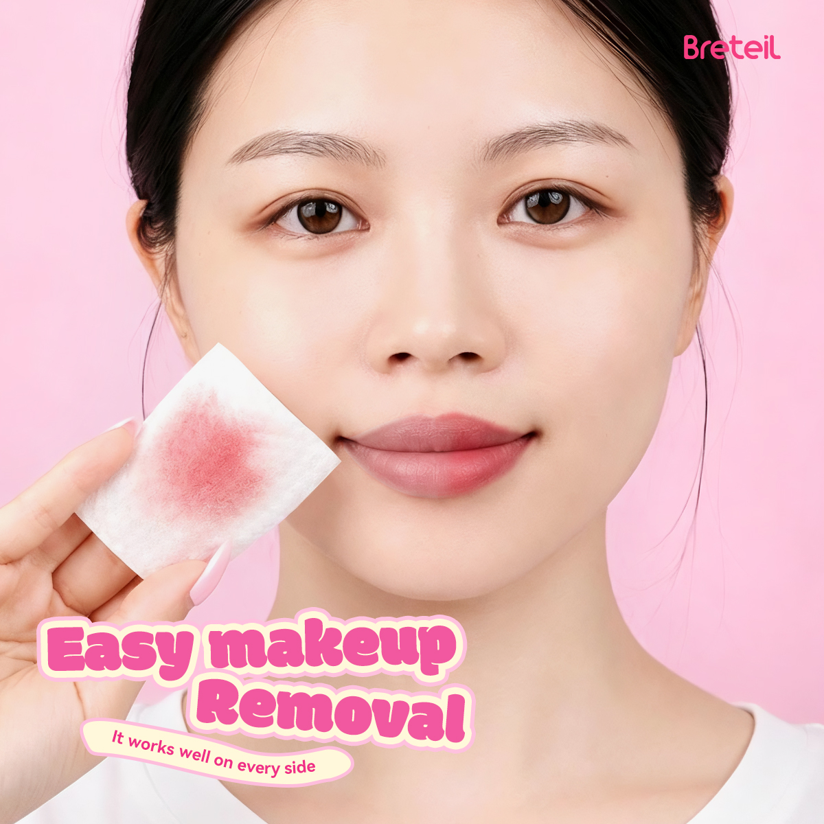Breteil Pearl Pattern Cotton Pads for Deep Cleansing, Suitable for Both Dry and Wet Compresses, Makeup Remover Pads - 图片 3