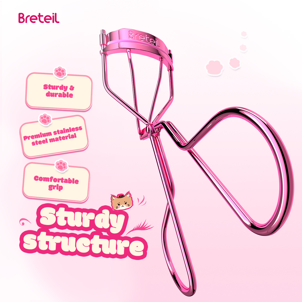 MAANGE Customized OEM&ODM New Arrival  Private Label Eyelash Curler - Natural Curling Stainless Steel Portable Eyelash Curler - 图片 4