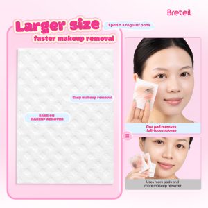 Breteil Wholesale Double-Sided Diamond-Shaped Cotton Pads Extra Large Thick Soft Skin-Friendly Suitable for Wet Compresses - 图片 5