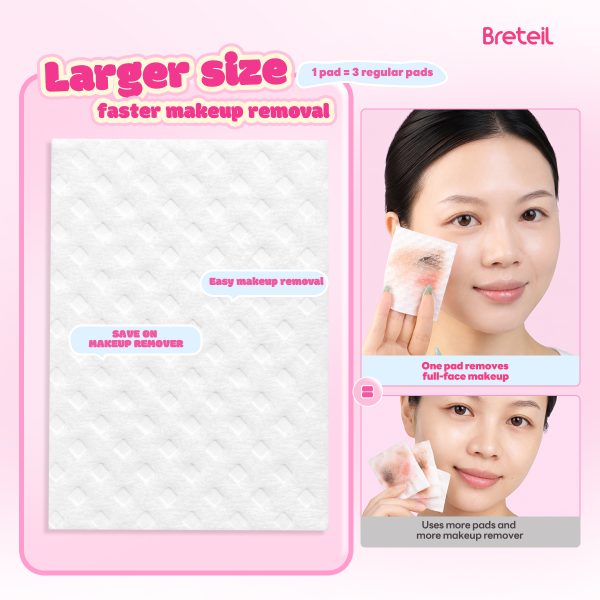 Breteil Wholesale Double-Sided Diamond-Shaped Cotton Pads Extra Large Thick Soft Skin-Friendly Suitable for Wet Compresses