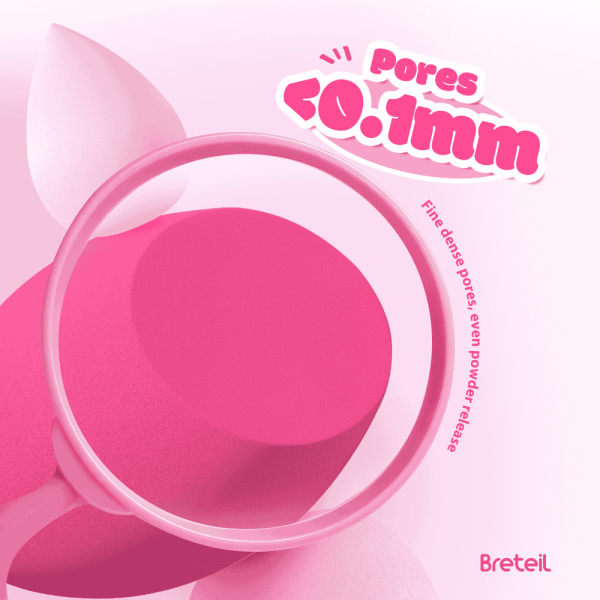 Breteil Makeup Sponge Soft Touch Facial Foundation Blending Beauty Cosmetic Puff Makeup Sponge Set Portable Travel Beauty Sponge