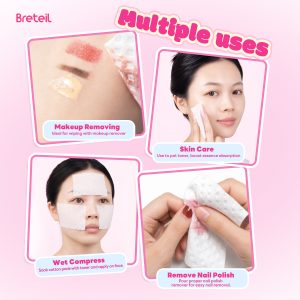 Breteil Wholesale Double-Sided Diamond-Shaped Cotton Pads Extra Large Thick Soft Skin-Friendly Suitable for Wet Compresses - 图片 6