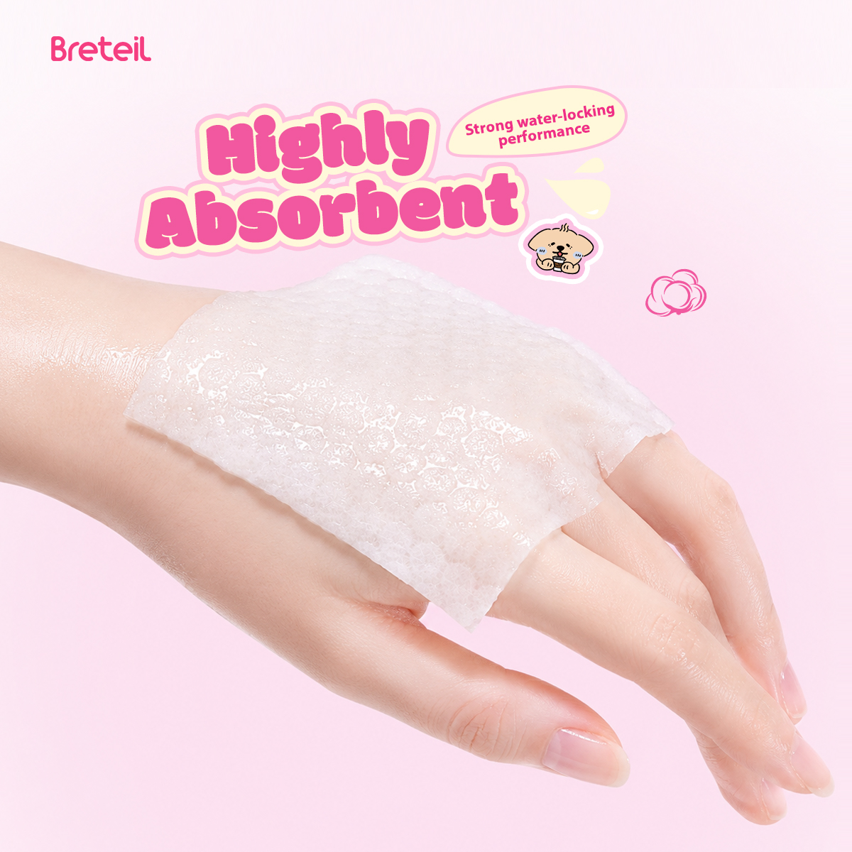Breteil Pearl Pattern Cotton Pads for Deep Cleansing, Suitable for Both Dry and Wet Compresses, Makeup Remover Pads - 图片 7