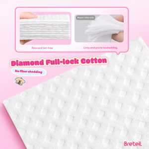 Breteil Wholesale Double-Sided Diamond-Shaped Cotton Pads Extra Large Thick Soft Skin-Friendly Suitable for Wet Compresses - 图片 7