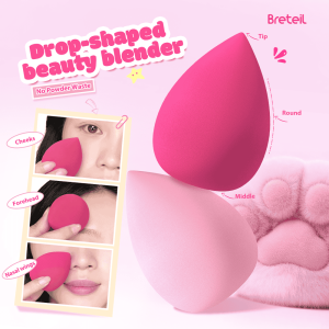 Breteil Makeup Sponge Soft Touch Facial Foundation Blending Beauty Cosmetic Puff Makeup Sponge Set Portable Travel Beauty Sponge - 图片 6