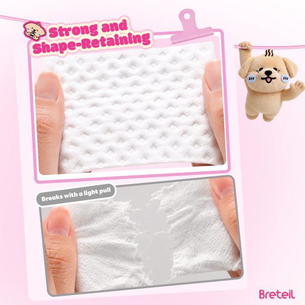 Breteil Wholesale Double-Sided Diamond-Shaped Cotton Pads Extra Large Thick Soft Skin-Friendly Suitable for Wet Compresses