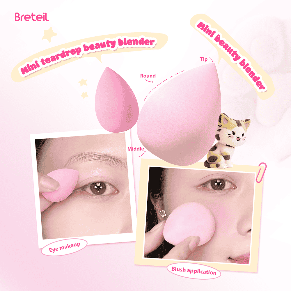 Breteil Makeup Sponge Soft Touch Facial Foundation Blending Beauty Cosmetic Puff Makeup Sponge Set Portable Travel Beauty Sponge - 图片 7