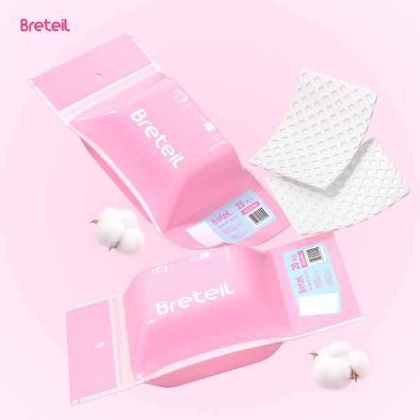 Breteil Wholesale Double-Sided Diamond-Shaped Cotton Pads Extra Large Thick Soft Skin-Friendly Suitable for Wet Compresses