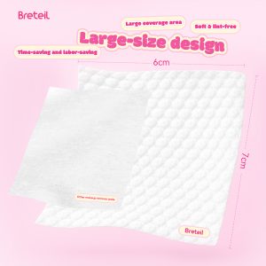 Breteil Pearl Pattern Cotton Pads for Deep Cleansing, Suitable for Both Dry and Wet Compresses, Makeup Remover Pads - 图片 8