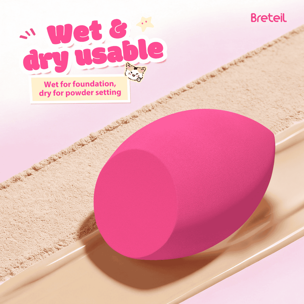 Breteil Makeup Sponge Soft Touch Facial Foundation Blending Beauty Cosmetic Puff Makeup Sponge Set Portable Travel Beauty Sponge - 图片 9