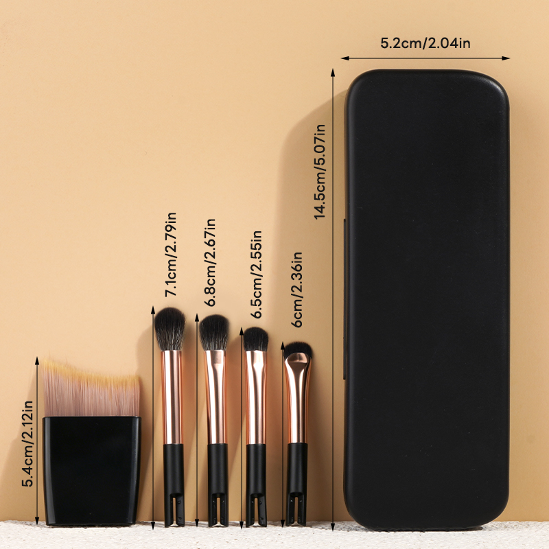 Maange Wholesale Custom OEM&ODM Private Label 5pcs Professional Travel Mini Mirror Brush  Professional Makeup Brush Set - 图片 8