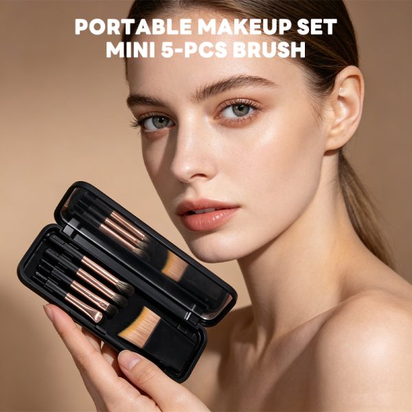 Maange Wholesale Custom OEM&ODM Private Label 5pcs Professional Travel Mini Mirror Brush  Professional Makeup Brush Set