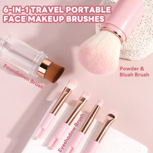 MAANGE New Arrival 6-in-1 Custom OEM&ODM 6-in-1 Single Makeup Brush High-quality Multi-purpose Professional Facial Makeup Brush - 图片 2