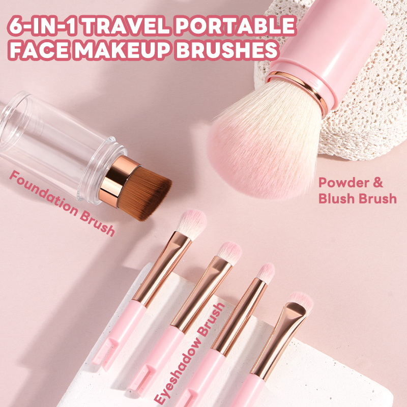 MAANGE New Arrival 6-in-1 Custom OEM&ODM 6-in-1 Single Makeup Brush High-quality Multi-purpose Professional Facial Makeup Brush - 图片 2