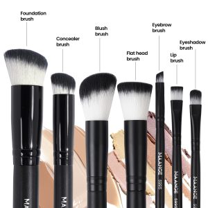 MAANGE Custom Logo OEM&ODM Luxury 7pcs Double-ended Makeup Brushes Set Private Label Facial Makeup Brush Set - 图片 4