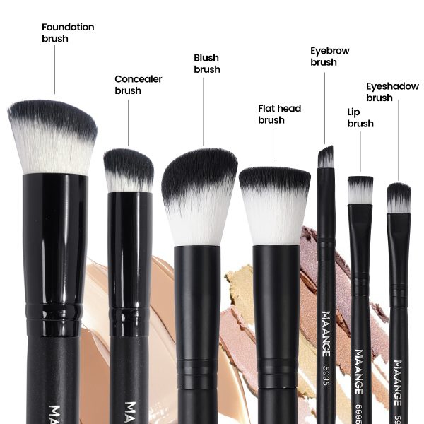 MAANGE Custom Logo OEM&ODM Luxury 7pcs Double-ended Makeup Brushes Set Private Label Facial Makeup Brush Set