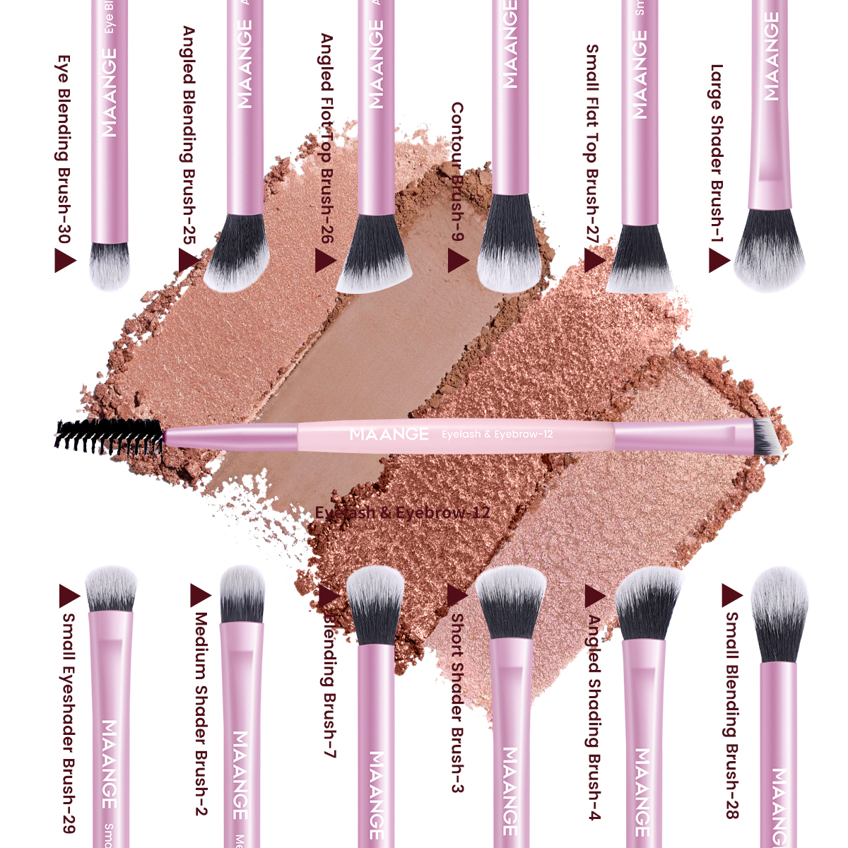 MAANGE Wholesale 13pcs Pink Makeup Brush Set Soft High Quality  Blush Powder Brush Concealer Eyeshadow  Makeup Brush Set - 图片 4