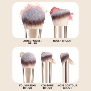 MAANGE 5PCS Wholesale Price High-quality Cosmetic Brush champagne Concealer Eye Shadow Facial Professional Makeup Brush Set - 图片 6