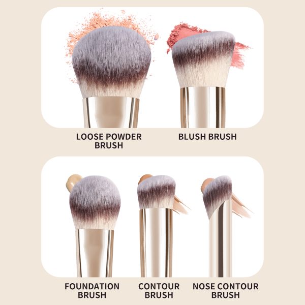 MAANGE 5PCS Wholesale Price High-quality Cosmetic Brush champagne Concealer Eye Shadow Facial Professional Makeup Brush Set