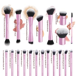 MAANGE Wholesale 20pcs Makeup Brush Private Label  2pcs Powder Puff Professional Makeup Brush Kit Luxury Face Makeup Brush Set - 图片 8