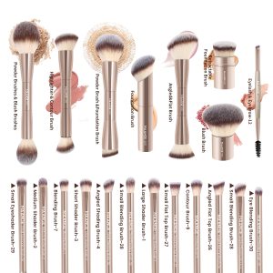 MAANGE Wholesale 20pcs Makeup Brush Private Label  2pcs Powder Puff Professional Makeup Brush Kit Luxury Face Makeup Brush Set - 图片 9