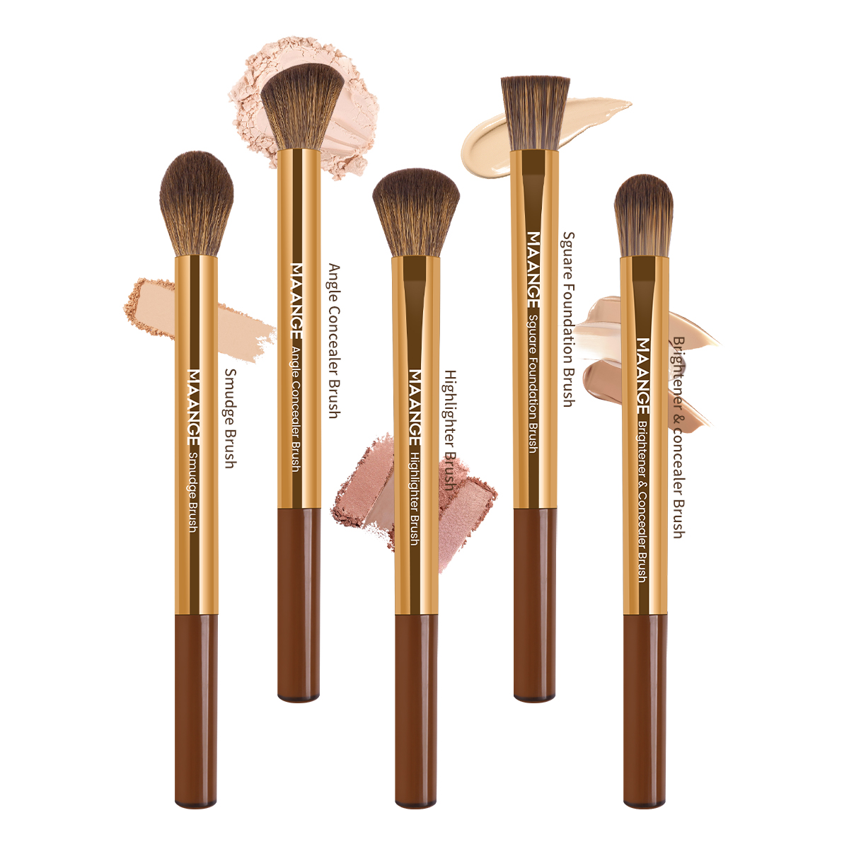 MAANGE Wholesale Professional 5PCS Makeup Brush Set Foundation Eyeshadow Makeup Brushes  Professional Makeup Brush Set - 图片 3