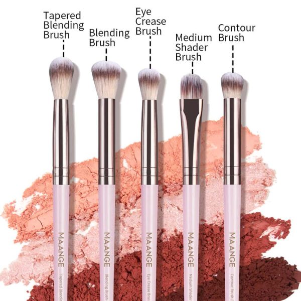 MAANGE Custom OEM&ODM 5pcs Eye Makeup Brush Blending Shadow Makeup Box Cosmetic Brush Set Professional Makeup Brush Kit