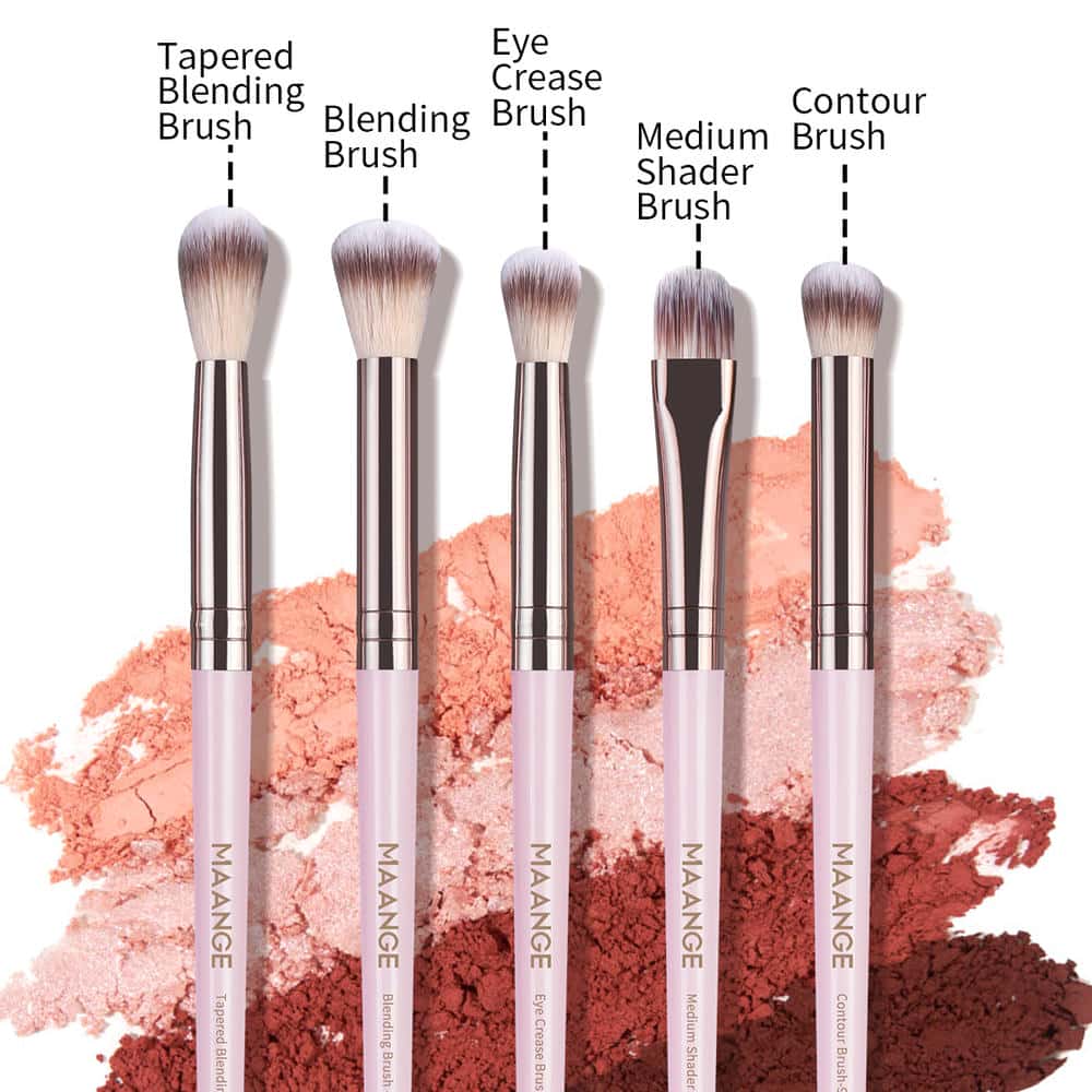 MAANGE Custom OEM&ODM 5pcs Eye Makeup Brush Blending Shadow Makeup Box Cosmetic Brush Set Professional Makeup Brush Kit - 图片 5