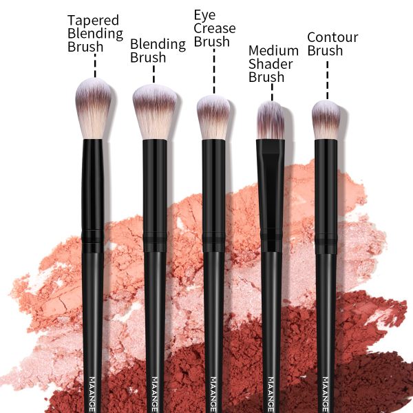 MAANGE Factory Direct Price 5pcs Eye Makeup Brush Blending Shadow Makeup Box Cosmetic Brush Set