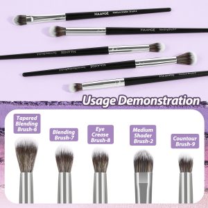 MAANGE 5pcs Eye Makeup Brush Blending EyeShadow Eyebrow Pencil Brush Eyeshadow Brush Highlighter Professional Makeup Brush Set - 图片 5