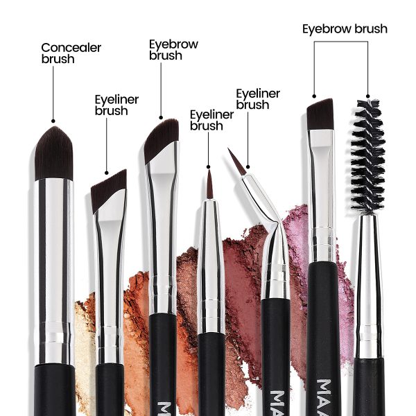 MAANGE 10pcs Wholesale High Quality Beauty Eyeliner Eyebrow Eyebrow Eye Shadow Blooming Eye Makeup Brush Set