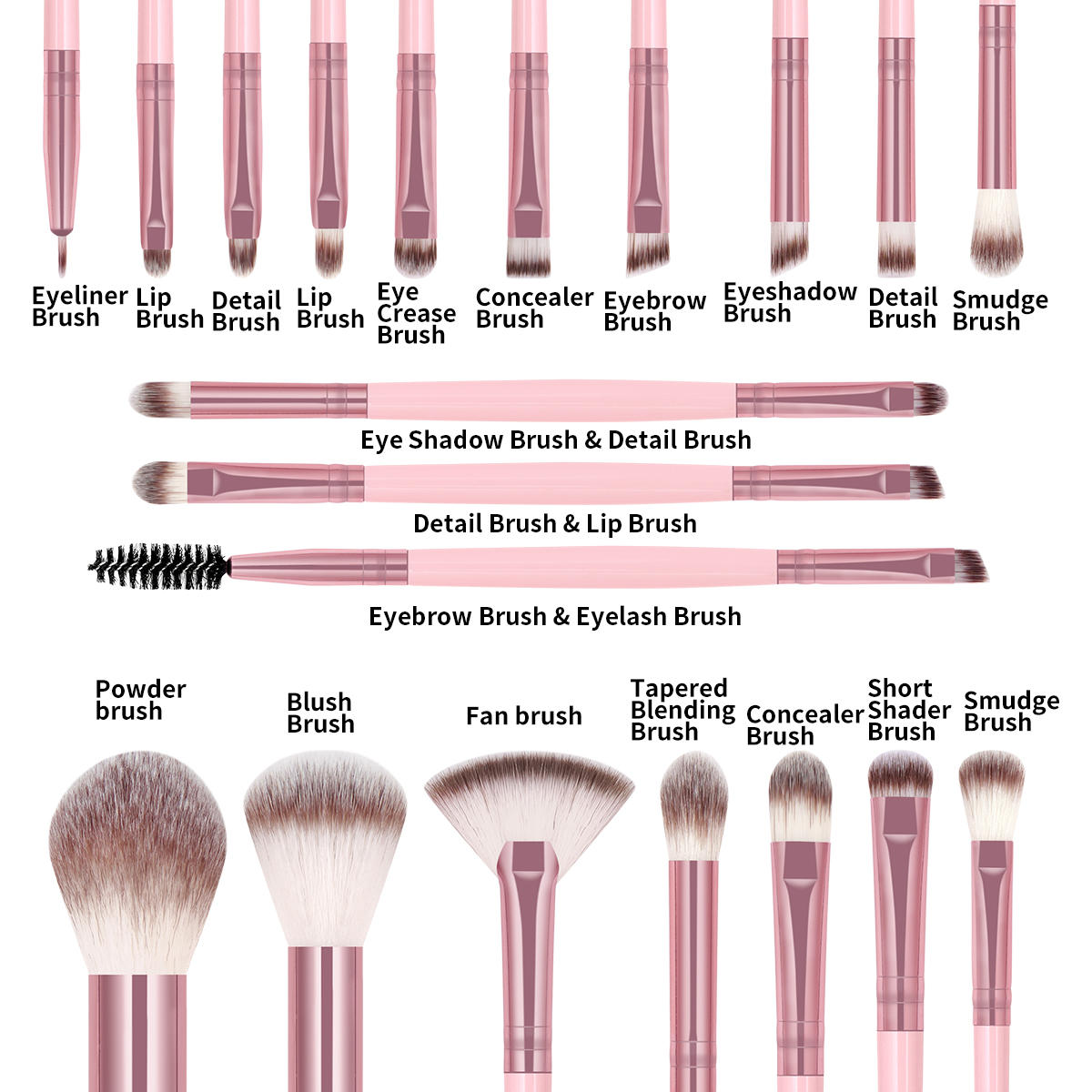 Maange Wholesale 20pcs Custom logo Makeup Brush Set High Quality Powder Foundation Eyeshadow Professional  Makeup Brushes - 图片 5