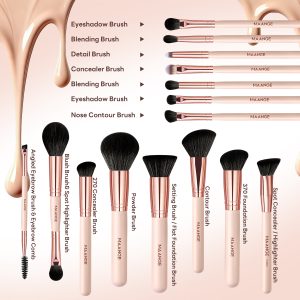 MAANGE Custom 15PCS  Brushes Foundation Loose Powder Eyeshadow Private Label Facial Makeup Tools Professional Makeup Brush Set - 图片 9